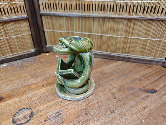 1950s Japanese Kappa Pottery Figurine Folk Art Yokai Statue Rare Vintage