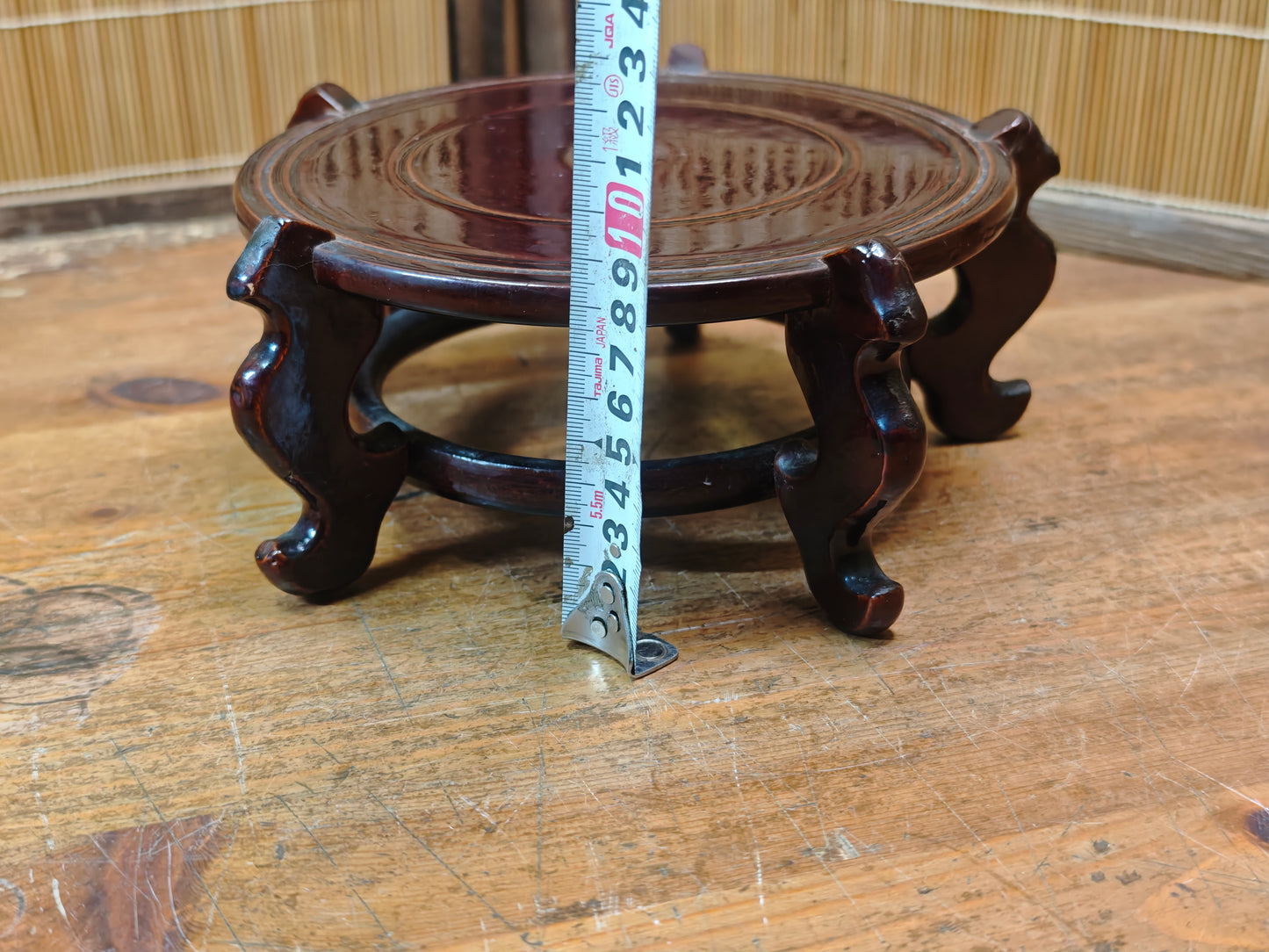 Authentic 1950s Japanese Sakura Rin Gong Stand Kadai Buddhist Altar