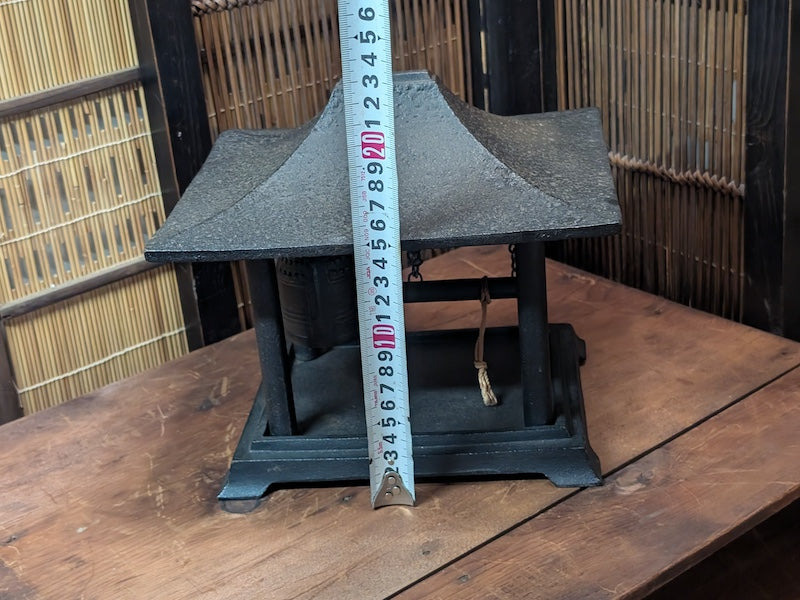 1950s Japanese Cherry Blossom Shrine Nambu Iron Bell Antique Metal Craft