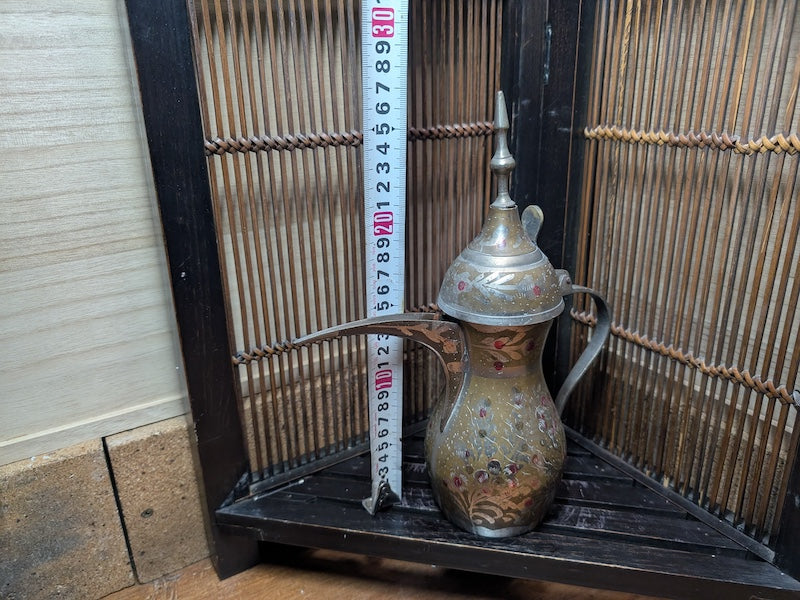 Antique Arabic Brass Dallah Coffee Pot – Rare Middle Eastern Islamic Teapot