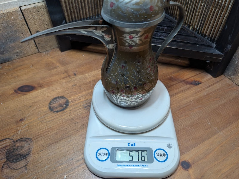 Antique Arabic Brass Dallah Coffee Pot – Rare Middle Eastern Islamic Teapot