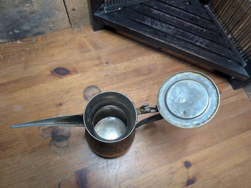 Antique Arabic Brass Dallah Coffee Pot – Rare Middle Eastern Islamic Teapot