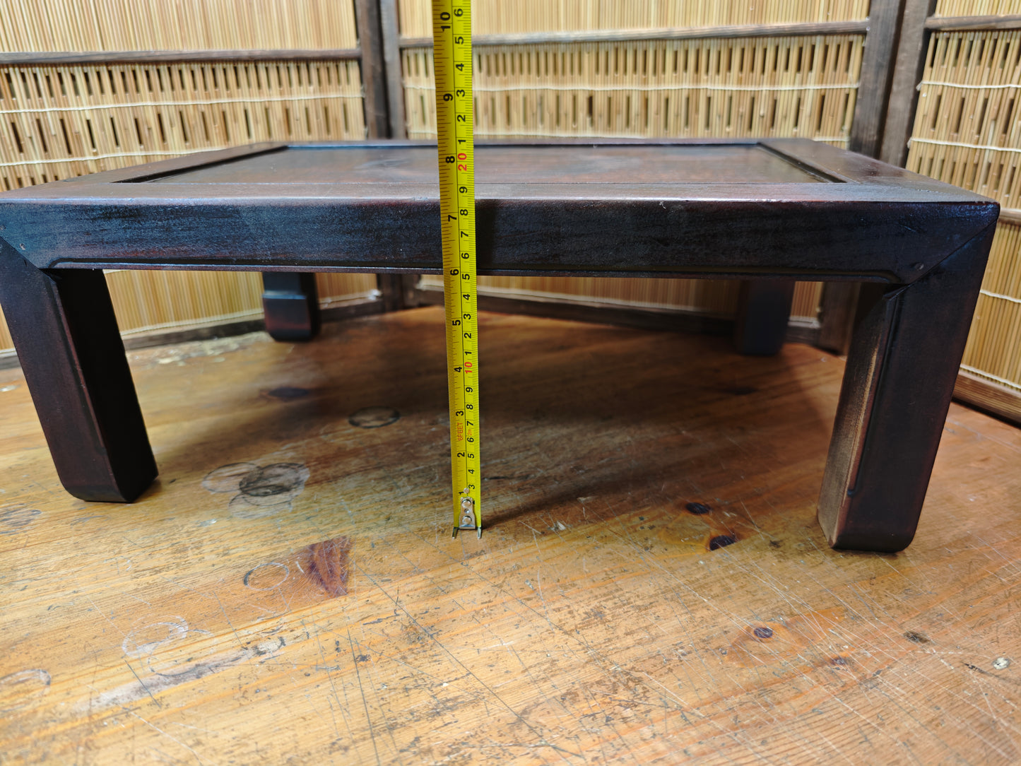 Antique Japanese Meiji Era Kadai Table Restored Sakura Sugi Wood Display Stand