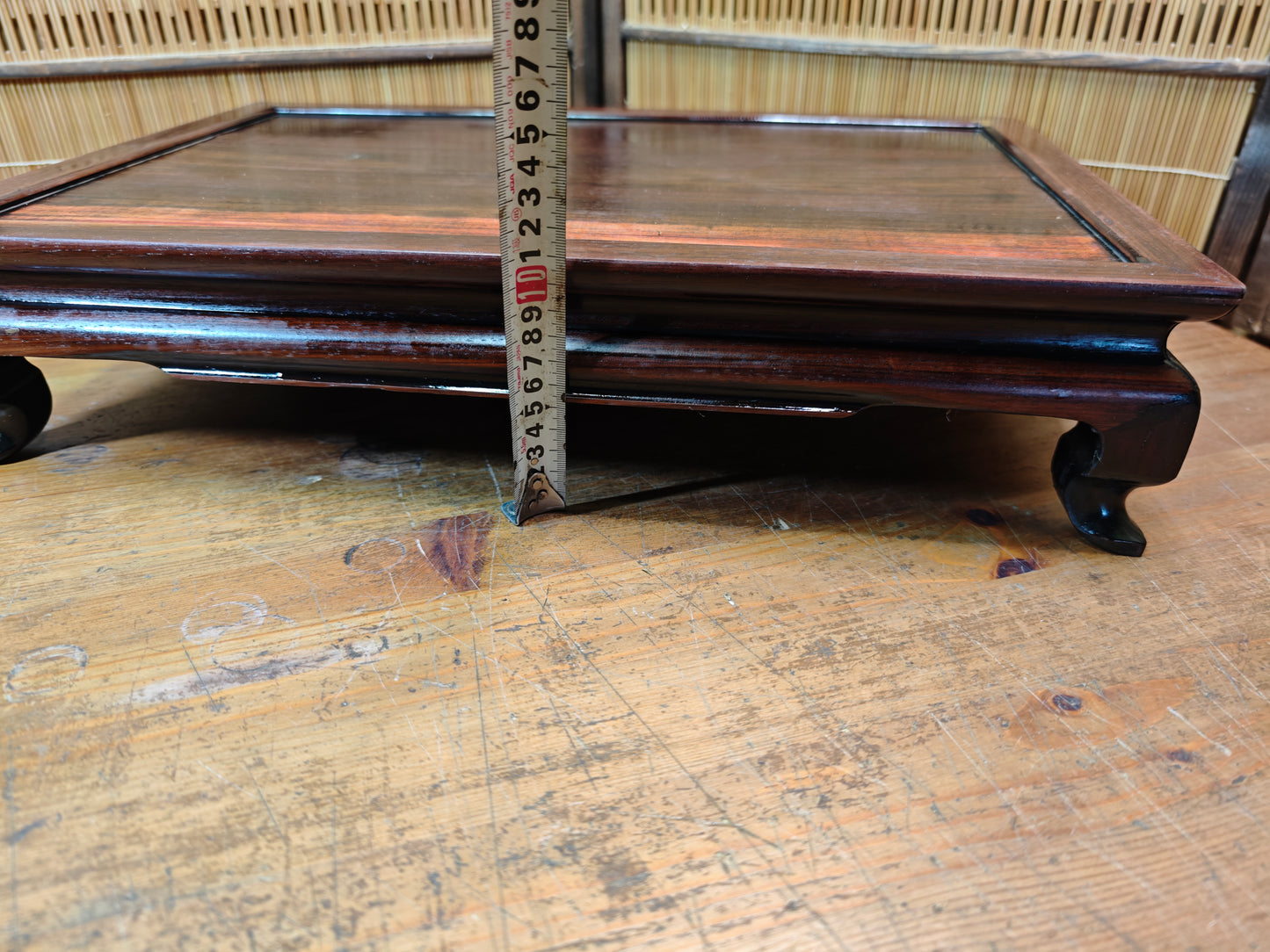 Antique Japanese Wooden Table Edo Meiji Era Refurbished Signed Table Auction JP