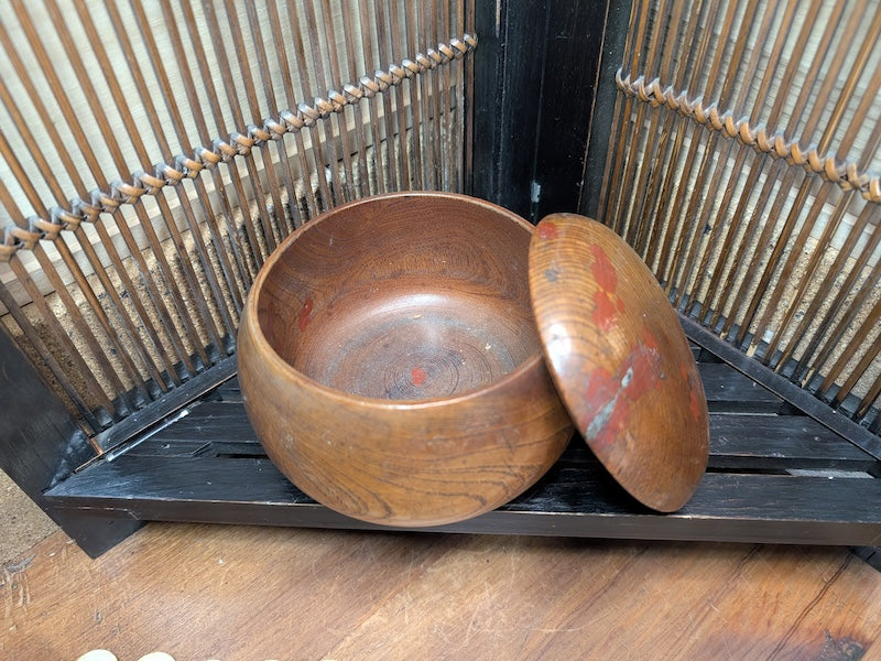 Authentic Vintage Japan Go game high grade Hamaguri W/wooden bowl Made in Japan