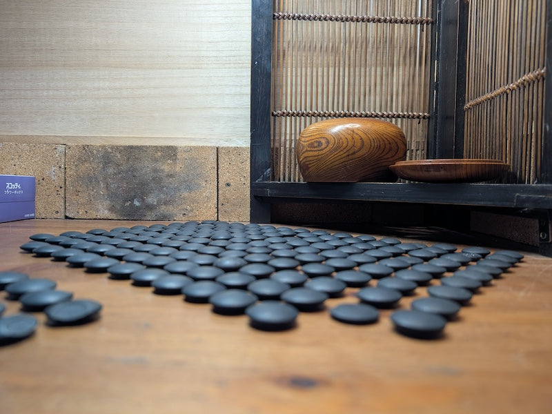 Japanese vintage Go game high grade Natchi shell original wooden bowl Made in Japan