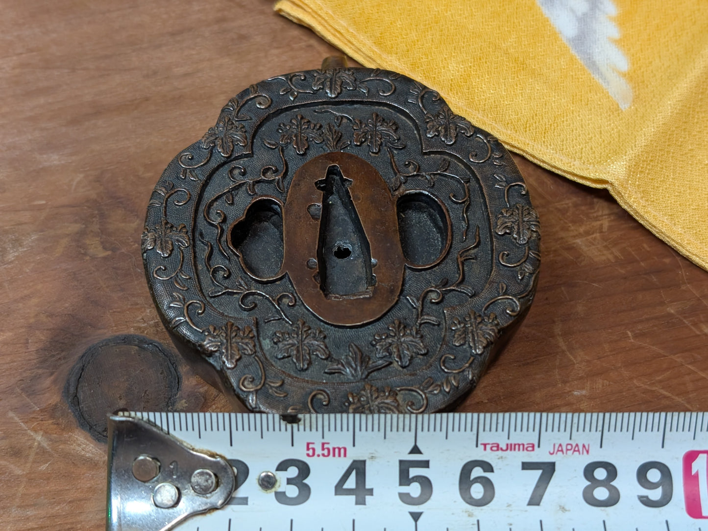 1800s Samurai Bronze Suiteki Tsuba Water Dropper Edo Meiji Japanese Antique