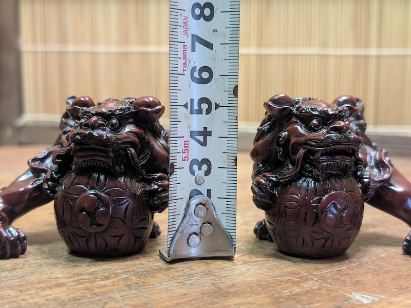 Japanese Miniature Shishi Shisa Pair Vintage Jushi Lion Guardians