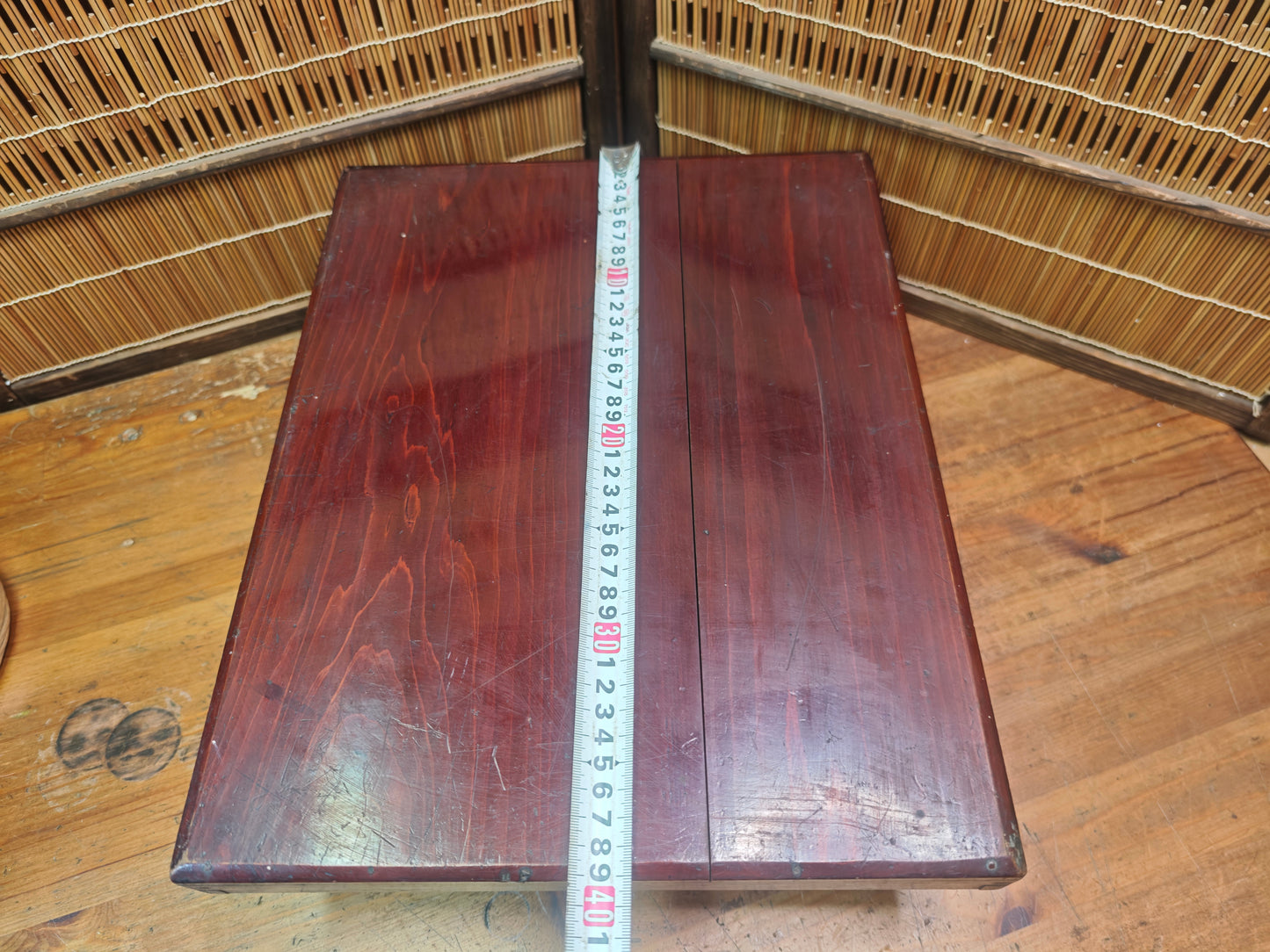 Japanese Sakura Wood Storage Box Antique Edo Meiji Chest Signed