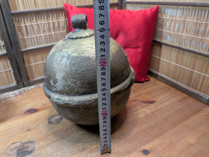 1824 Japanese Shrine Bell Antique Temple Bell Signed Edo Period Steel Bell Rare
