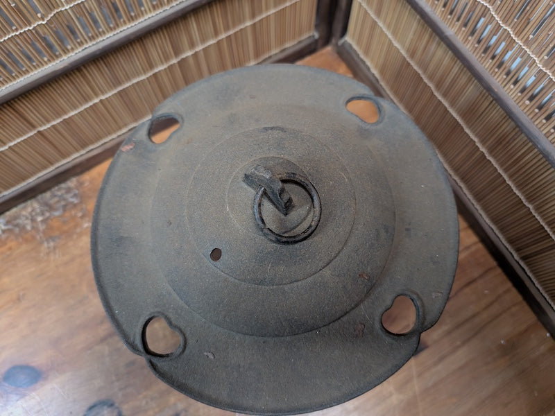 Rare 1930s Japanese Cast Iron Toro Lantern Hand Forged Hanging Garden Light