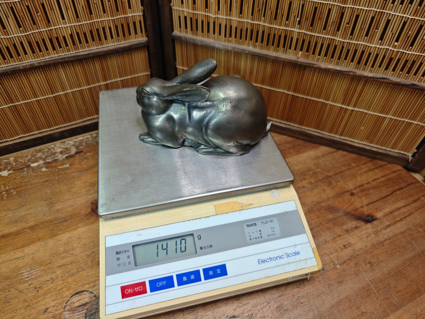 Japanese Vintage Bronze Rabbit Sculpture 1950s Art Handmade Statue