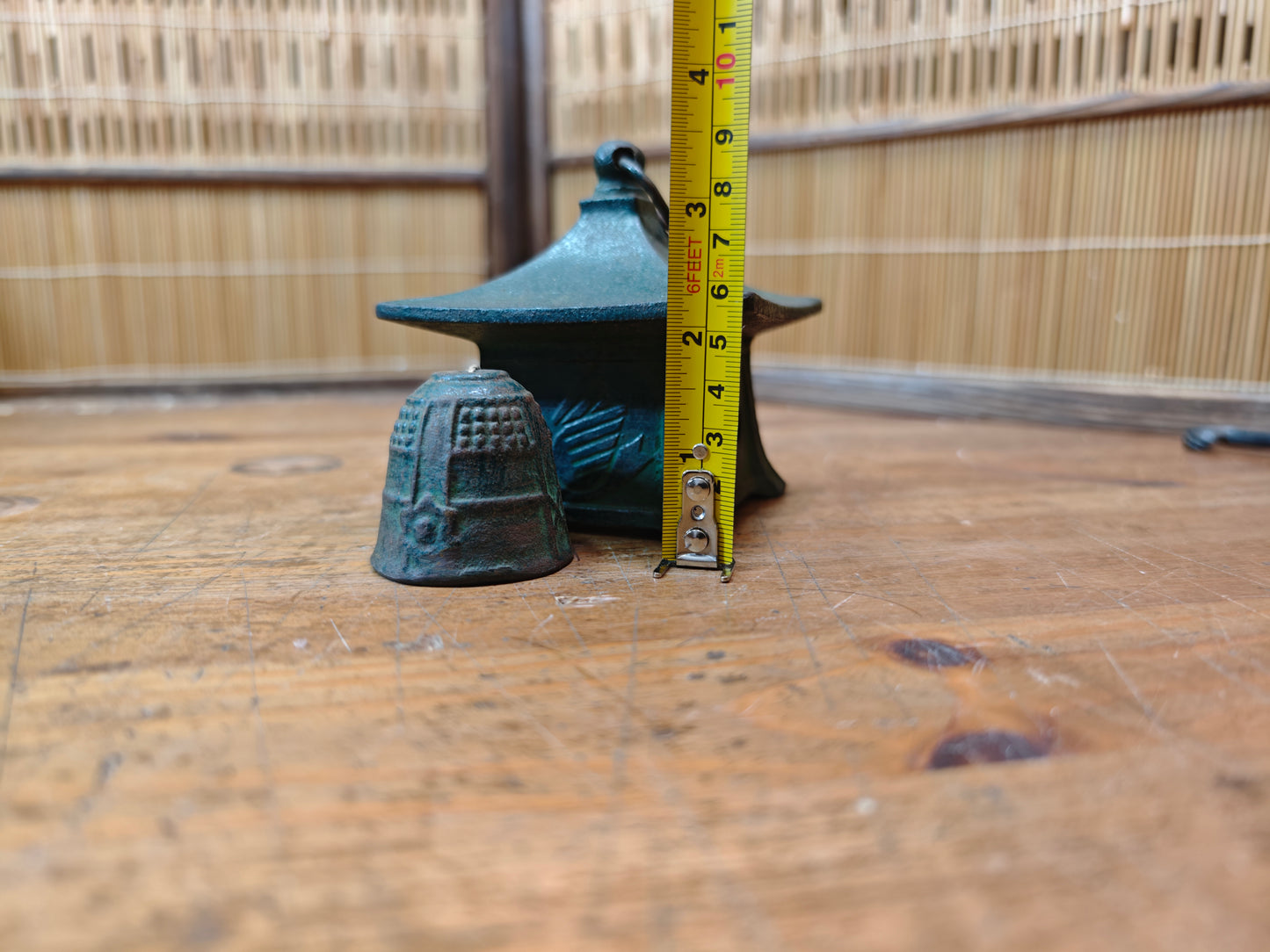 Japanese Nambu Cast Iron Hanging Lantern Wind Bell Lucky Charm Japan