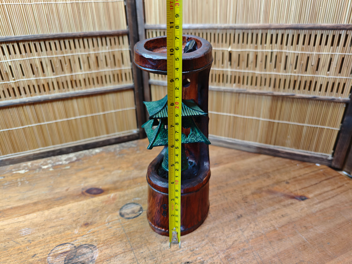 Japanese Nambu Tekki Wind Bell in Handmade Bamboo Art Vintage 1950s