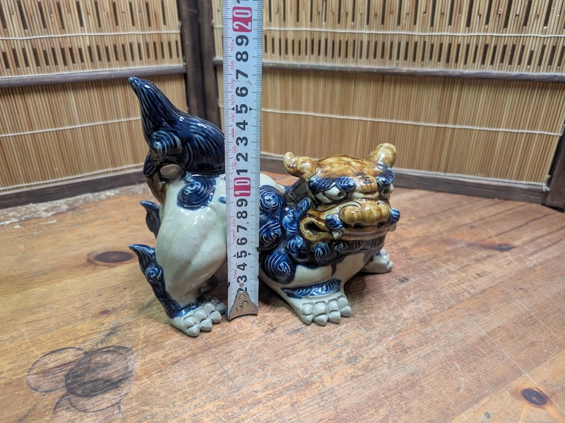 Japanese Shisa Lion Statue Okinawa Left-Side Female Good Luck Charm Japan