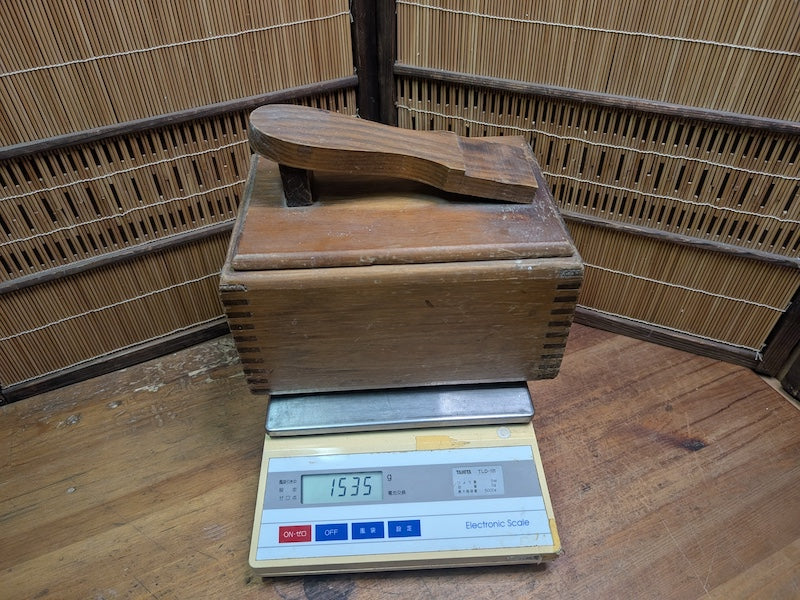 Vintage Japanese Shoe Shine Box 1940s Wood Valet w/ Footrest Storage Dovetail