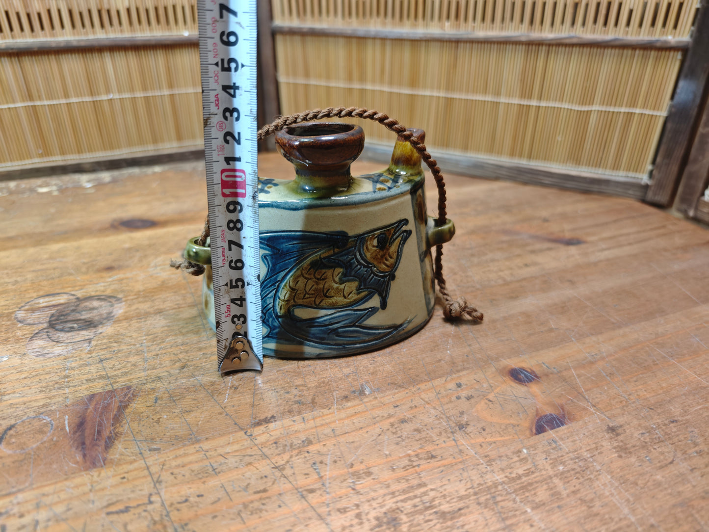 Vintage Okinawan Tsuboya Yaki Ceramic Sake Bottle Pottery Art