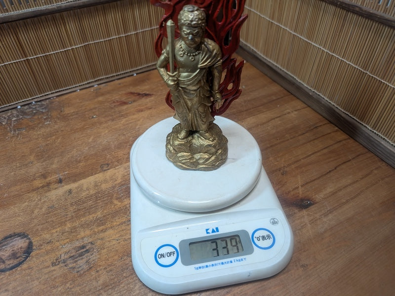 Vintage Fudo Myoo Statue Naritasan Buddhist Figure Japan Rare Art