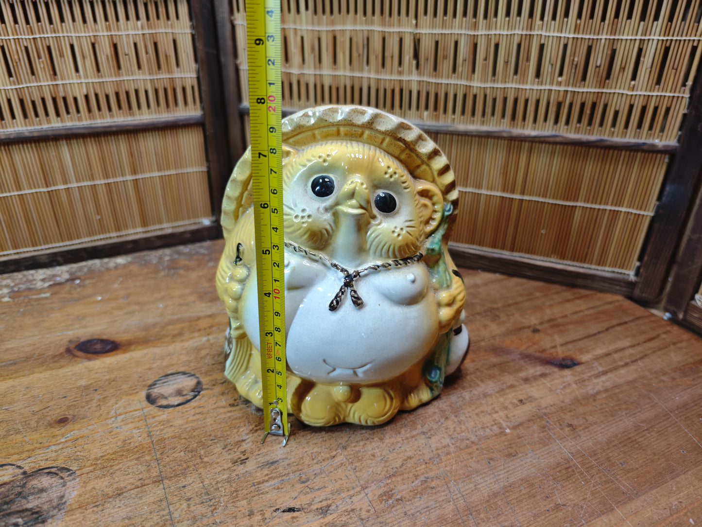 Japanese Vintage Tanuki Shigaraki Ware Pottery Raccoon Dog Statue JP