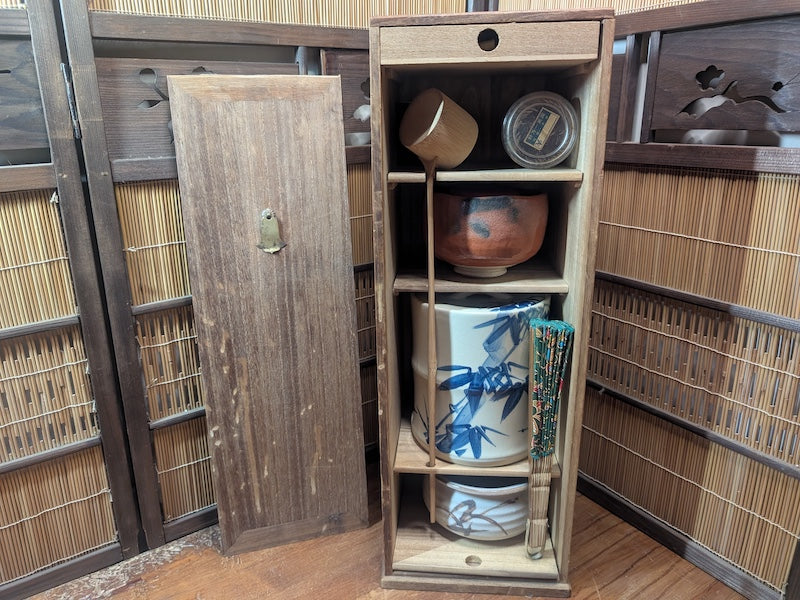 Vintage Japanese Tea Ceremony Set Chabako Box Complete Auction JP