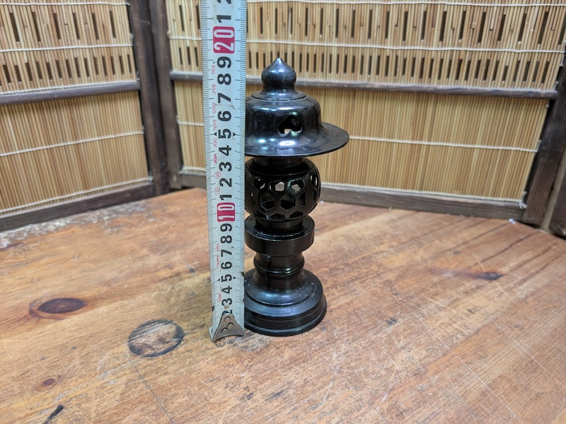 Japanese Bronze Toro Lantern Candlestick Vintage Temple Candle Holder