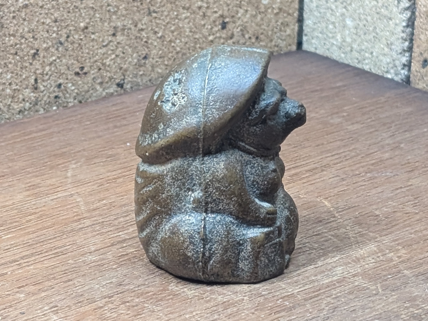 Japanese Bronze figurine 1900s Rare Antique Raccoon Tanuki collectable Made in Japan E9