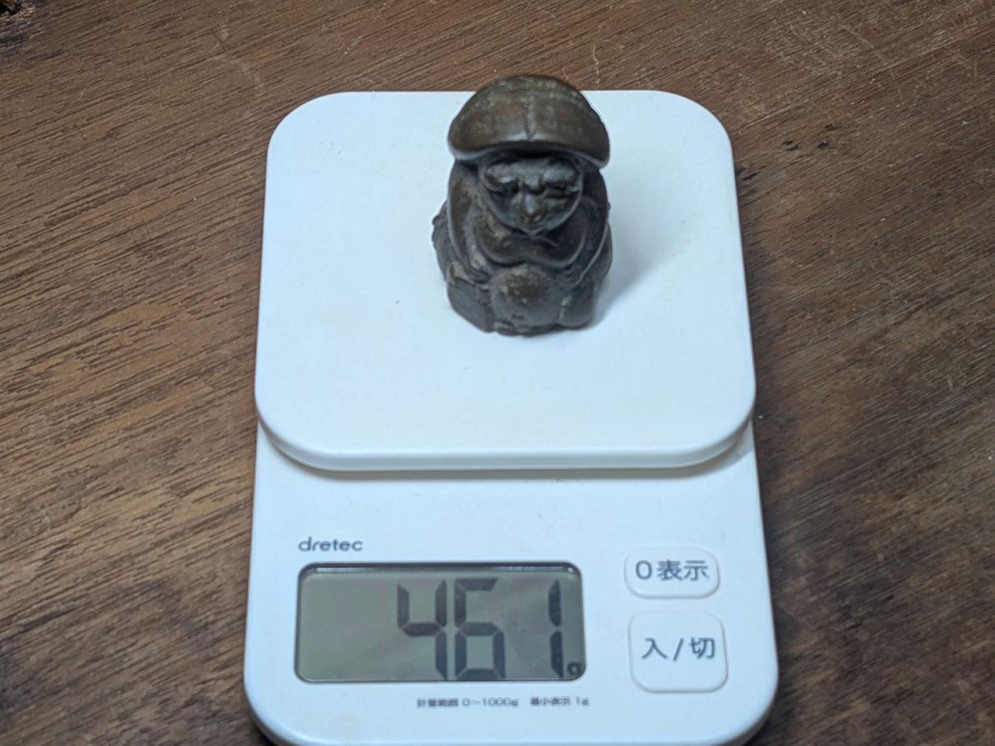 Japanese Bronze figurine 1900s Rare Antique Raccoon Tanuki collectable Made in Japan E9