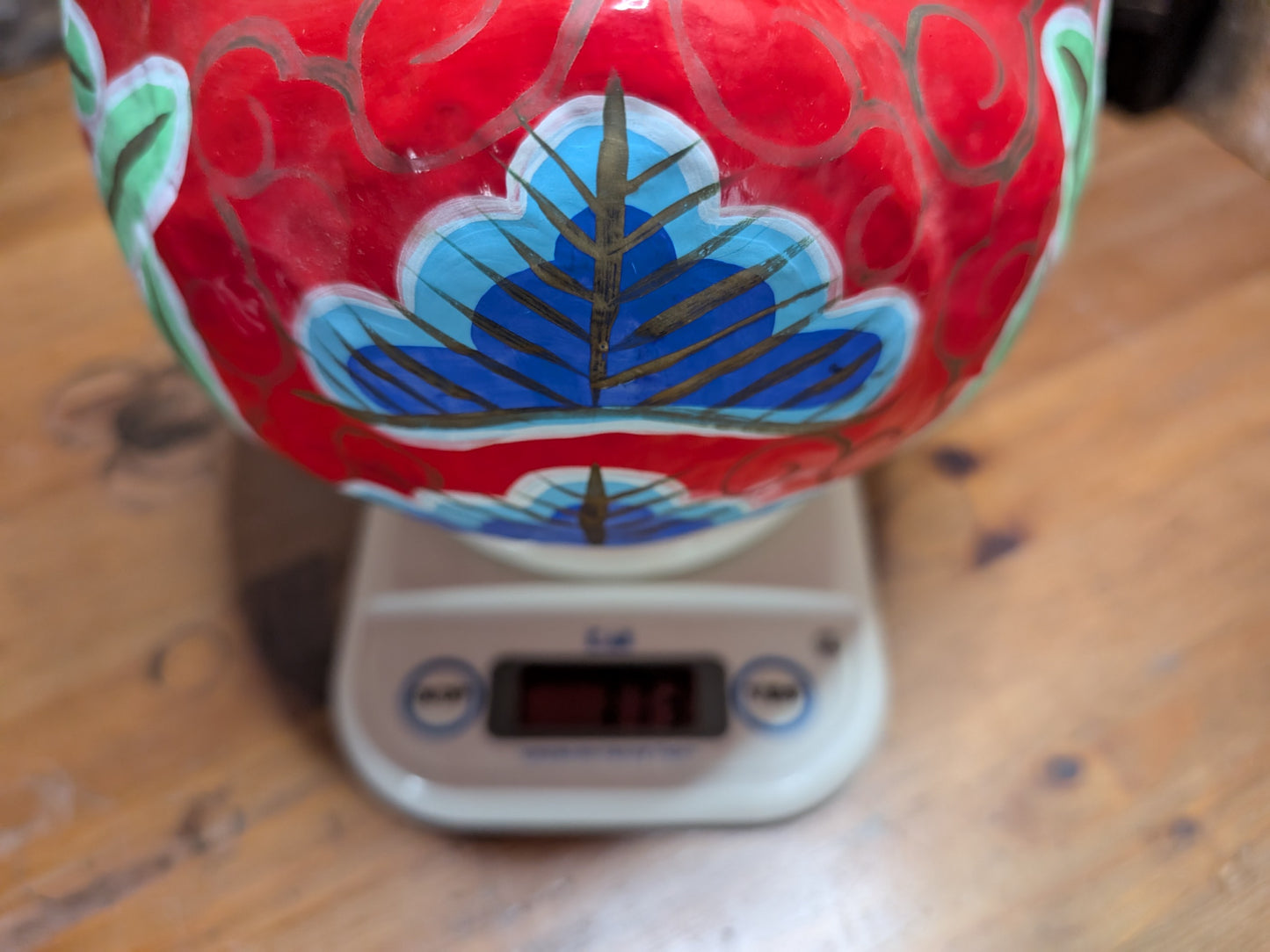 Japanese Vintage Large Daruma Doll Handmade Hand Painted Folk Art Japan