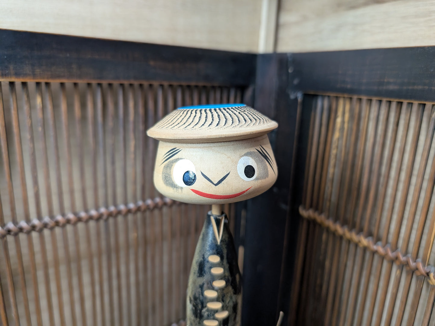 Japanese Traditional Handmade Kokeshi Wooden Doll 1970 Signed W/Original box Made in Japan Rare (M11)