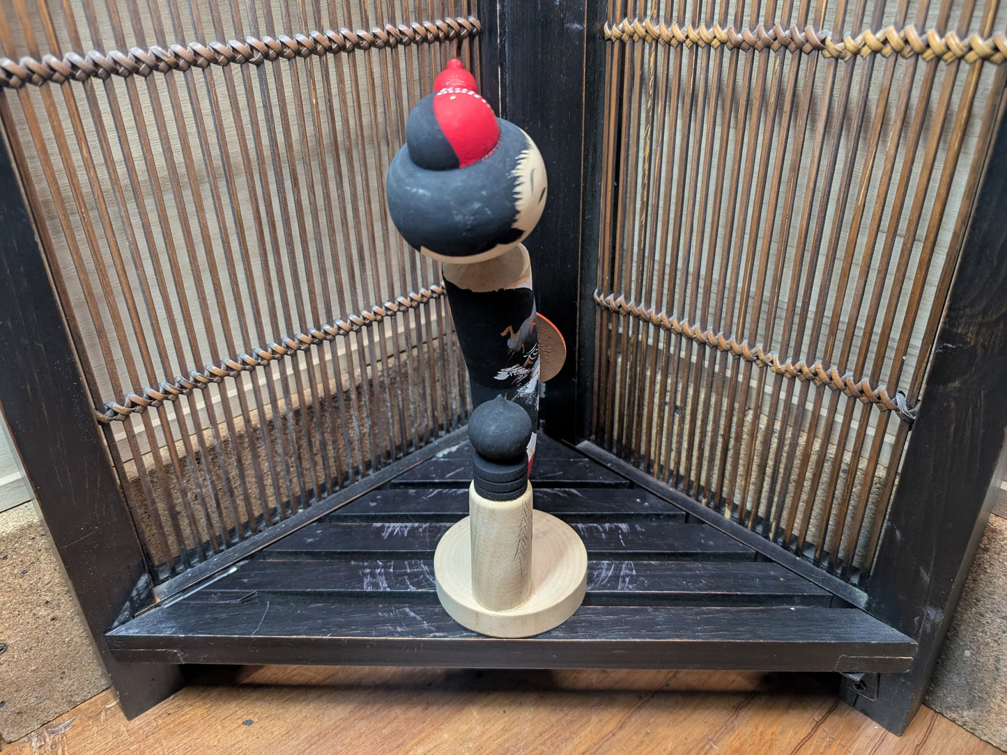 Japanese wooden doll kokeshi May.1965 signed made in Japan RARE !! (N7)