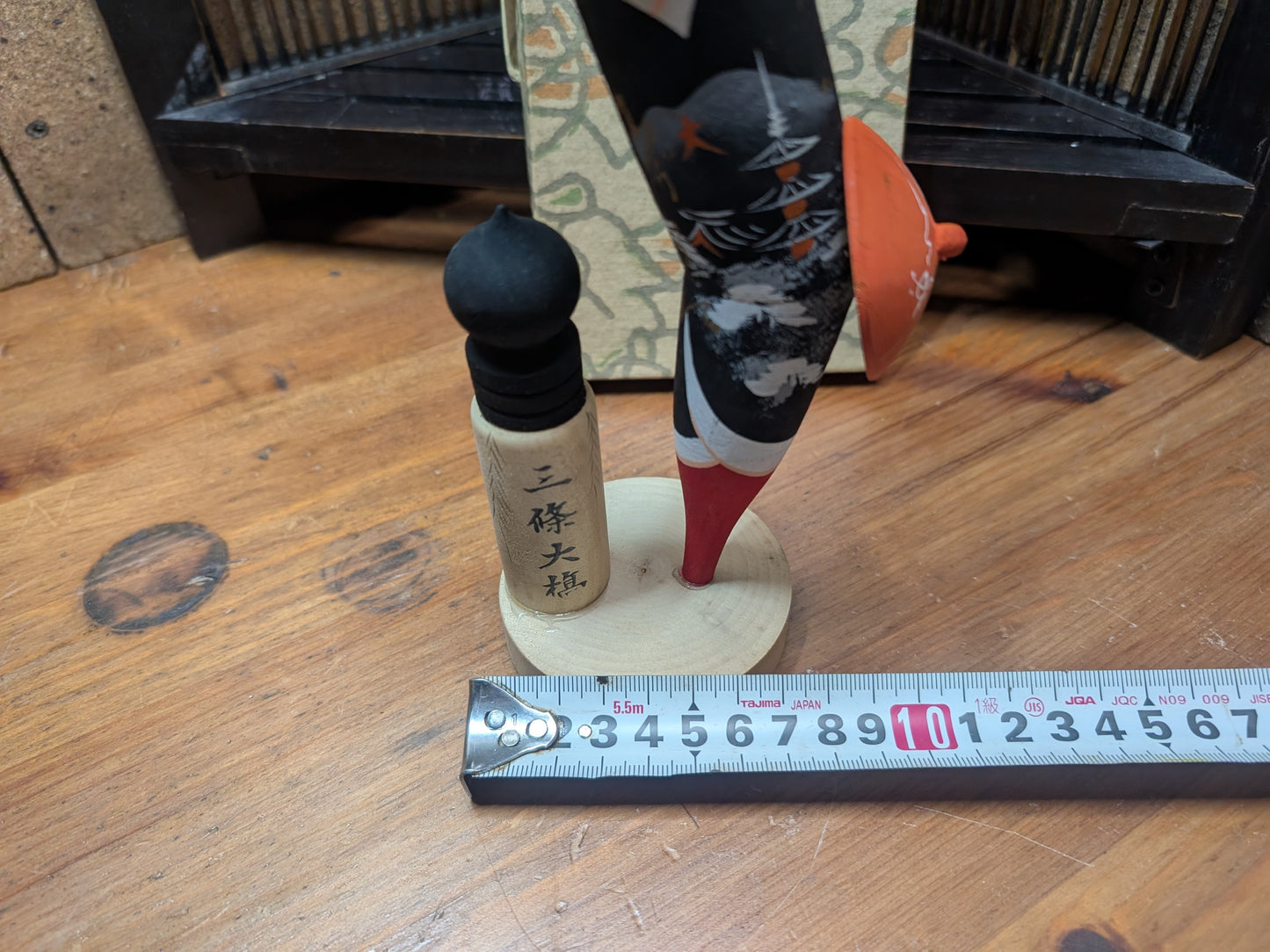 Japanese wooden doll kokeshi May.1965 signed made in Japan RARE !! (N7)