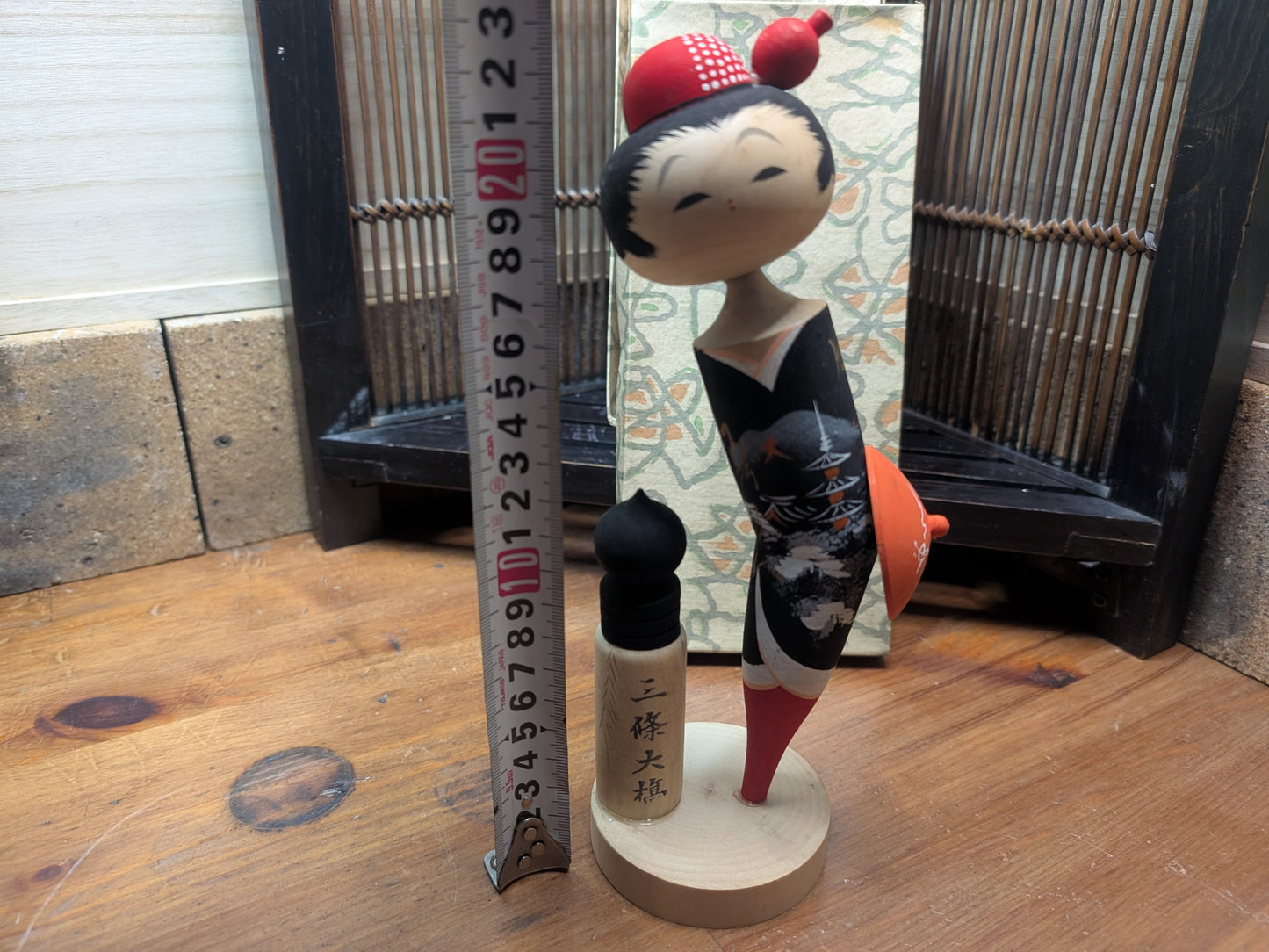 Japanese wooden doll kokeshi May.1965 signed made in Japan RARE !! (N7)
