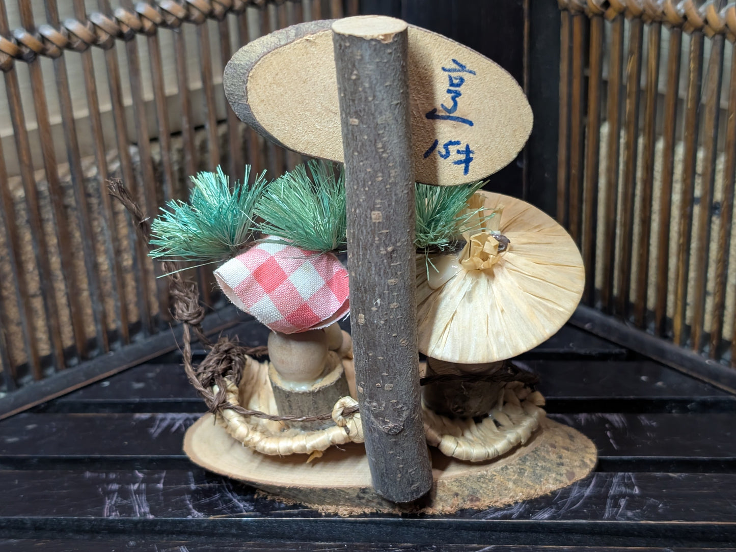 Japanese wooden doll kokeshi Mar. 1968 signed made in Japan RARE !! (N10)