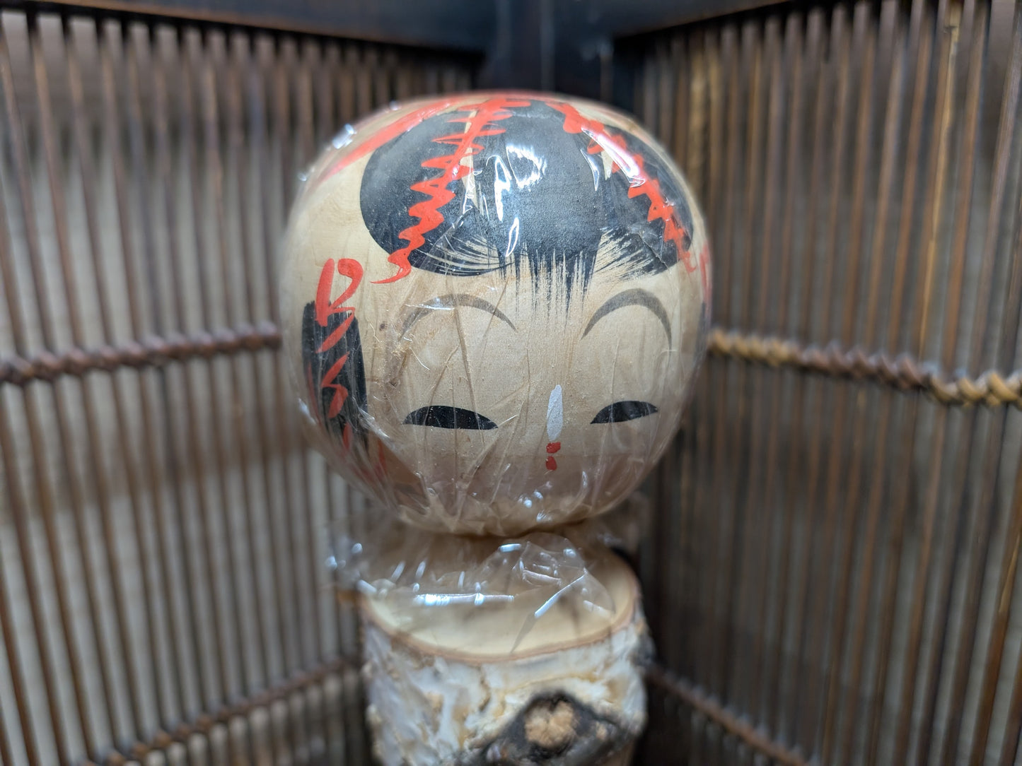Japanese wooden doll kokeshi 30cm March 1966 signed made in Japan RARE !! (S13)