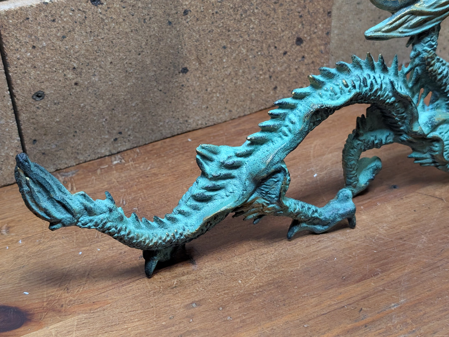 Japanese Dragon Sculpture steel Art 1940s Rare Made in Japan (P6)