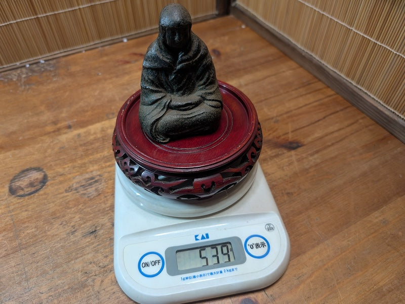 Edo Period Japanese Iron Statue 1800s Hojo Masako Daruma
