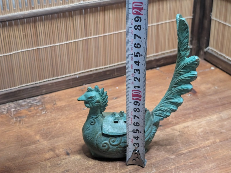 Rare Japanese Phoenix Incense Burner Steel Koro Tokonoma Decor Antique