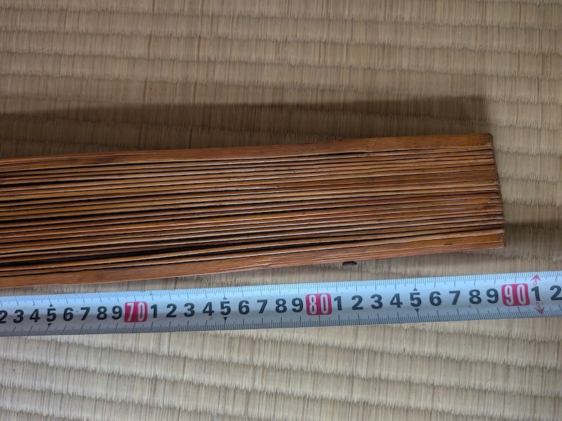 Japanese Giant Folding Fan 1.5m Hand-Painted Washi Art Signed Bamboo Frame