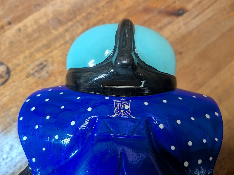 Vintage Japanese Fukusuke Piggy Bank Lucky Doll Ceramic Bank
