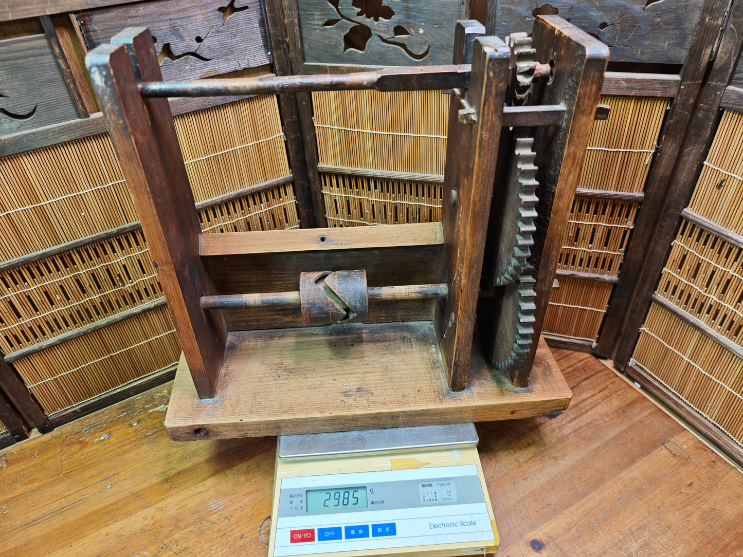 Japanese Antique Zakuri Silk Reeling Machine Converted Bonsai Display