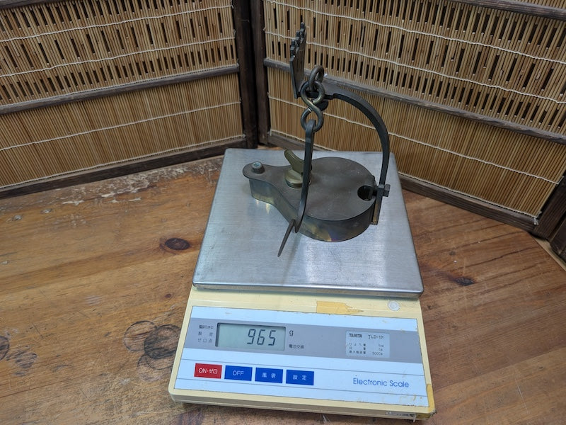 1800s Japanese Bronze Hanging Oil Lamp Meiji Irori Hearth Antique