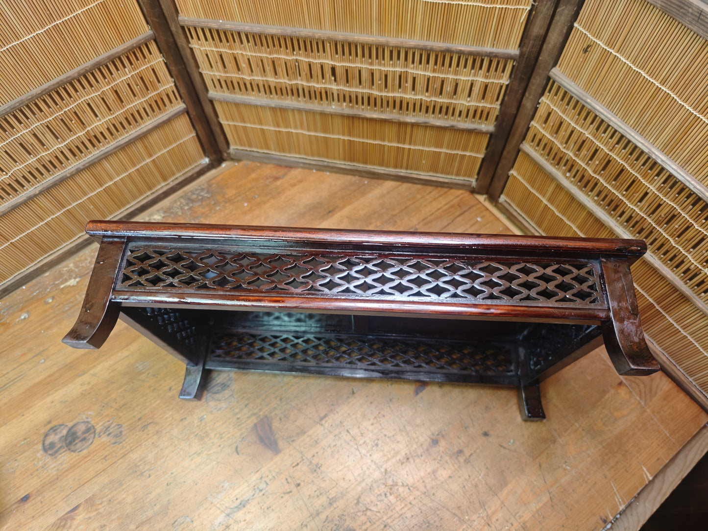 Taisho Era Japanese Bonsai Kadai Signed Artist Wood Display Table Rare