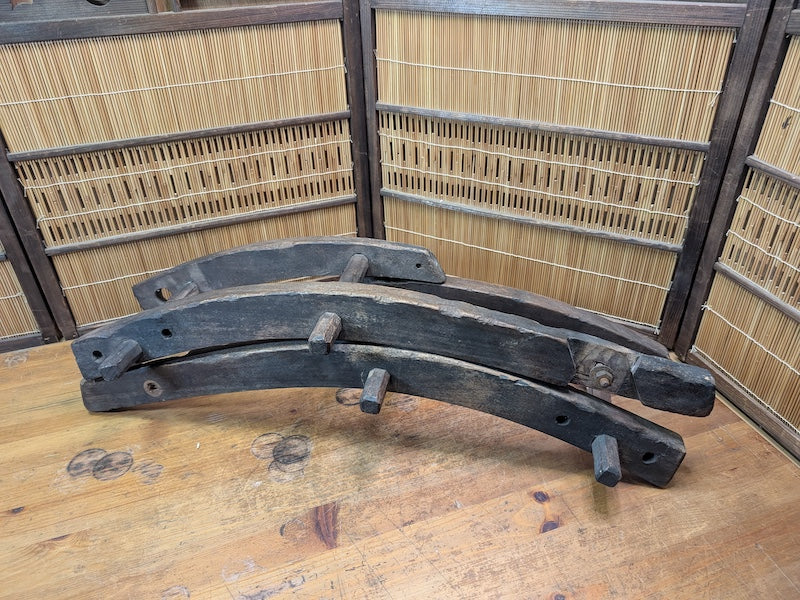 Authentic 1950s Japanese Wooden Farm Tool Frame Rustic Display Stand