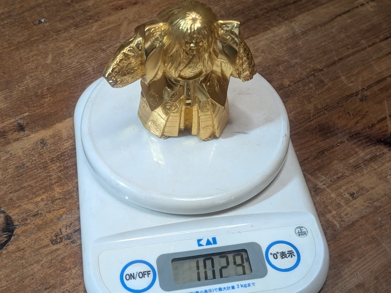 Vintage Japanese Kabuki Renjishi Doll 1975 Brass Showa Theater Collectible