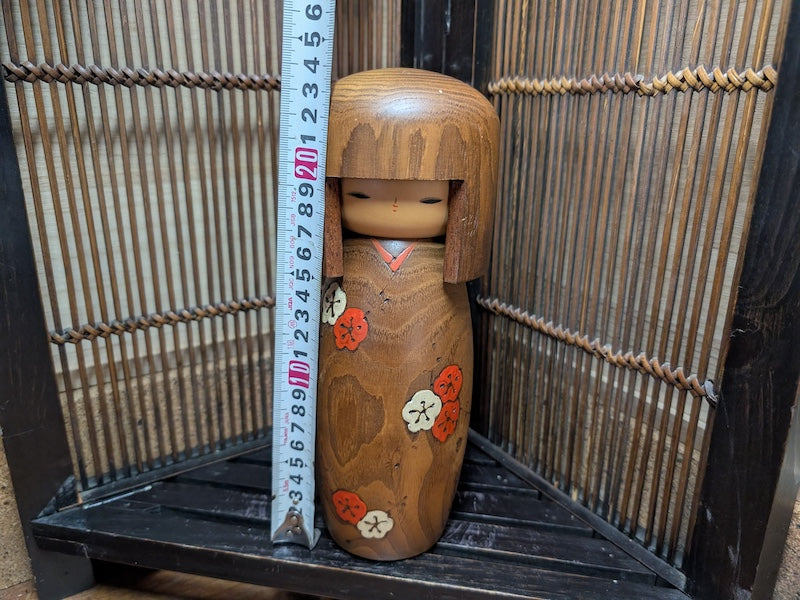Vintage Japanese Kokeshi Doll Signed Miyajima Large Handmade Wood Girl