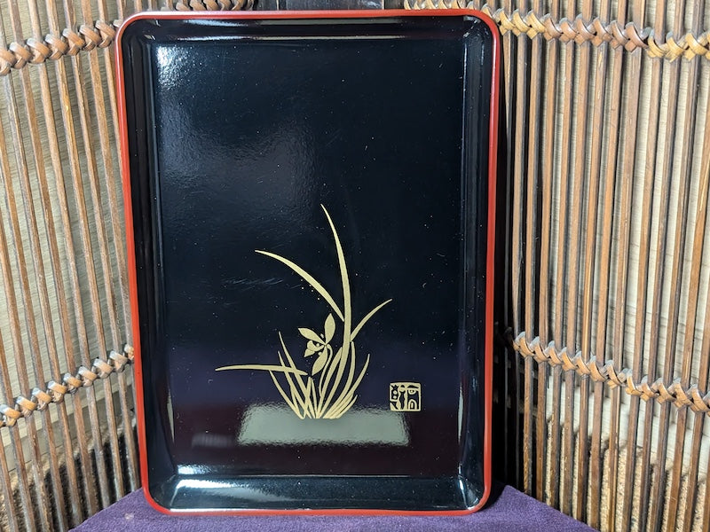 Japanese Obon Serving Tray Lacquered Wood Japan Tea Tray Decor