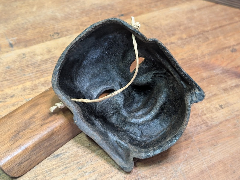 1900s Japanese Cast Iron Buddha Mask Antique Wall Art Japan Auction Collectible