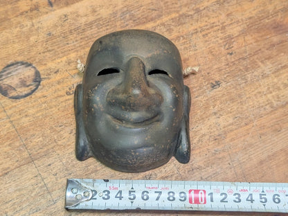 1900s Japanese Cast Iron Buddha Mask Antique Wall Art Japan Auction Collectible