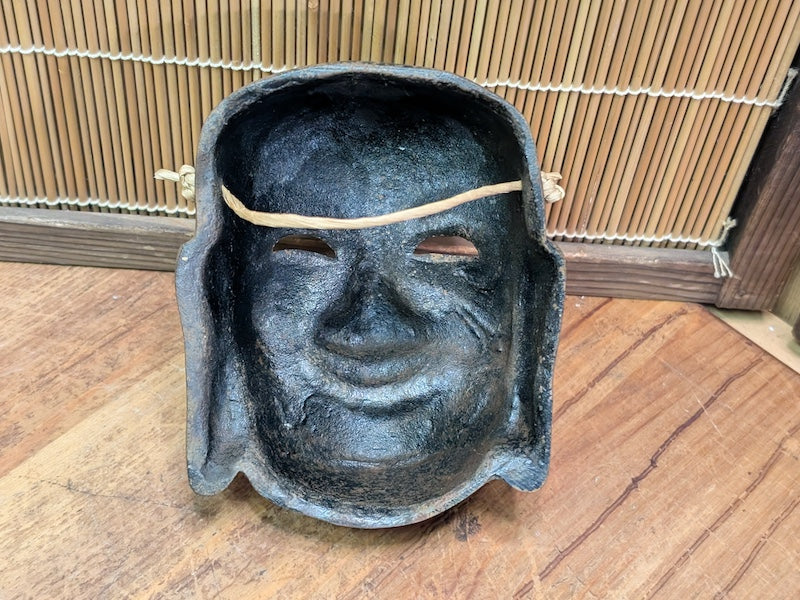 1900s Japanese Cast Iron Buddha Mask Antique Wall Art Japan Auction Collectible
