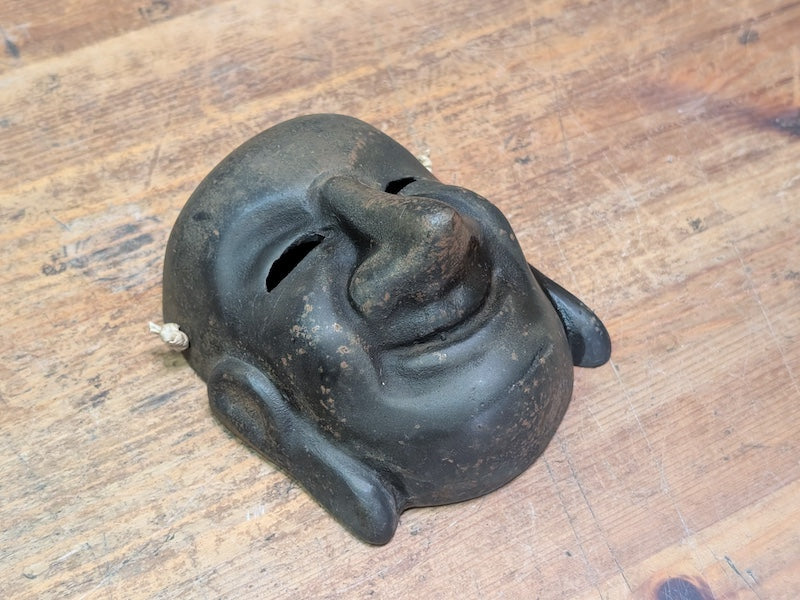 1900s Japanese Cast Iron Buddha Mask Antique Wall Art Japan Auction Collectible